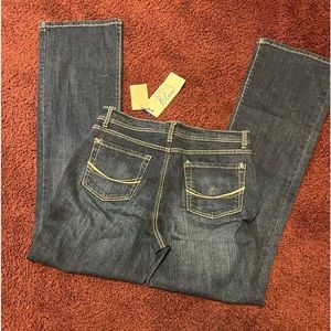 Code Bleu Blue Jeans size 10 Long ! Has small tan design on back pockets ! NWT !